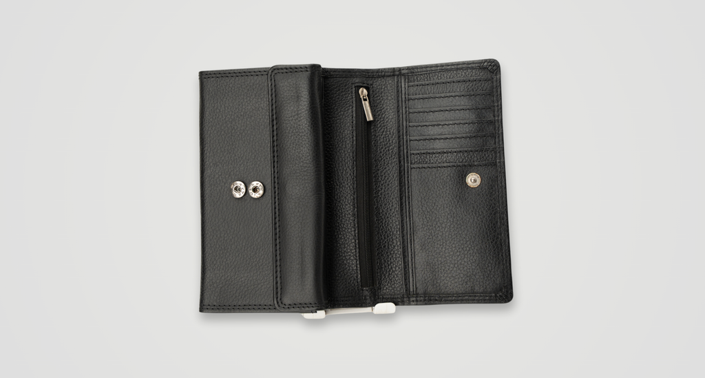 Classic Black Pebbled Leather Bifold Wallet