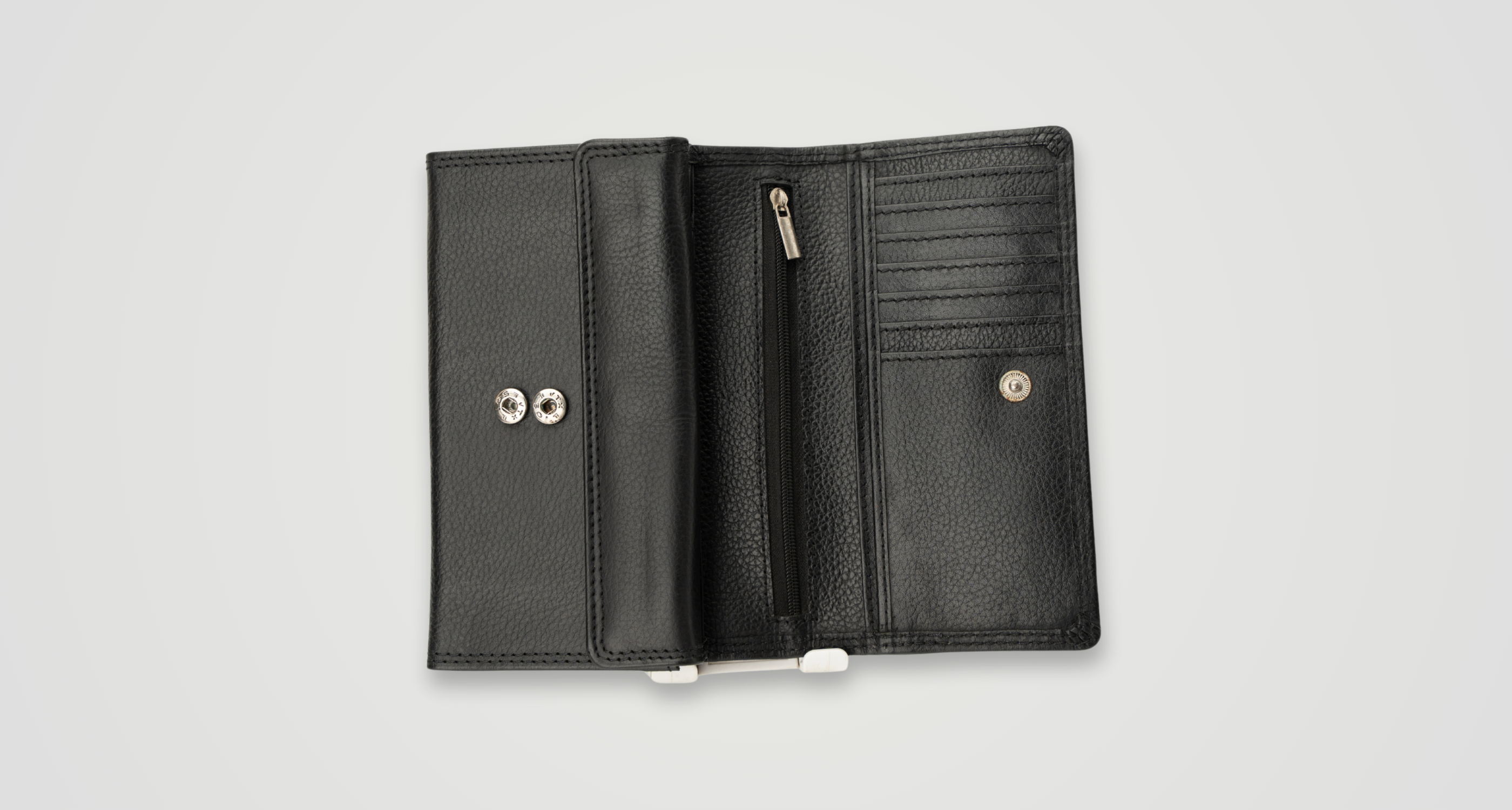 Classic Black Pebbled Leather Bifold Wallet
