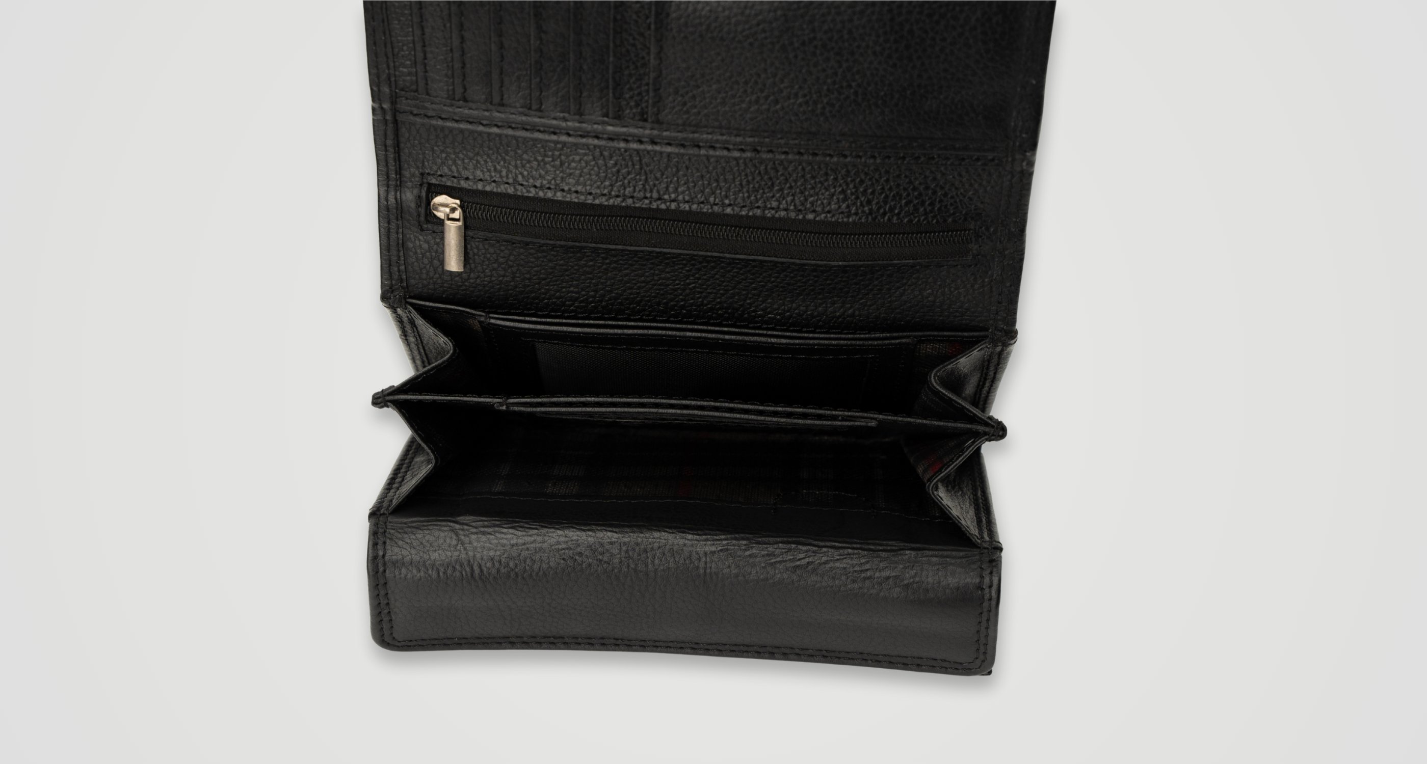 Classic Black Pebbled Leather Bifold Wallet