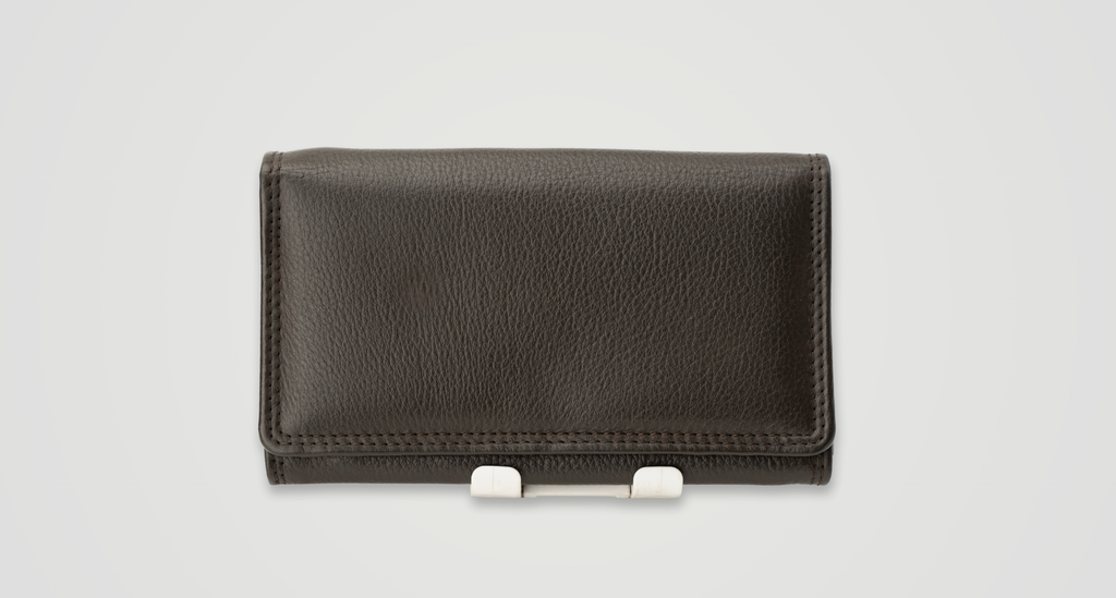 Luxury Pebbled Dark Brown Leather Wallet