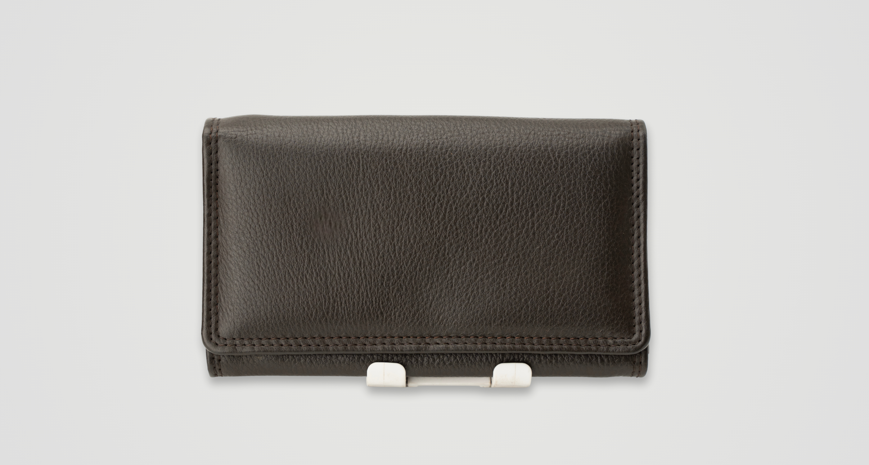 Luxury Pebbled Dark Brown Leather Wallet