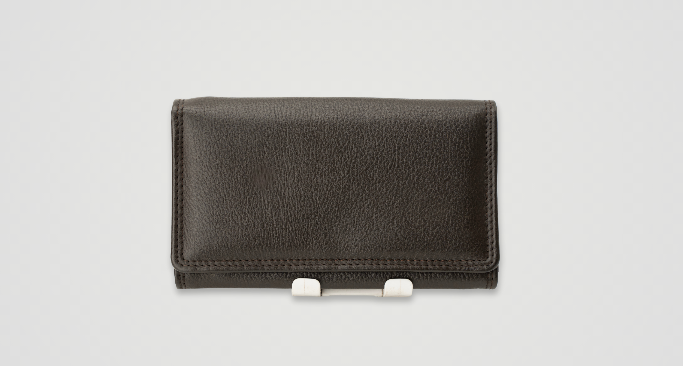 Luxury Pebbled Dark Brown Leather Wallet