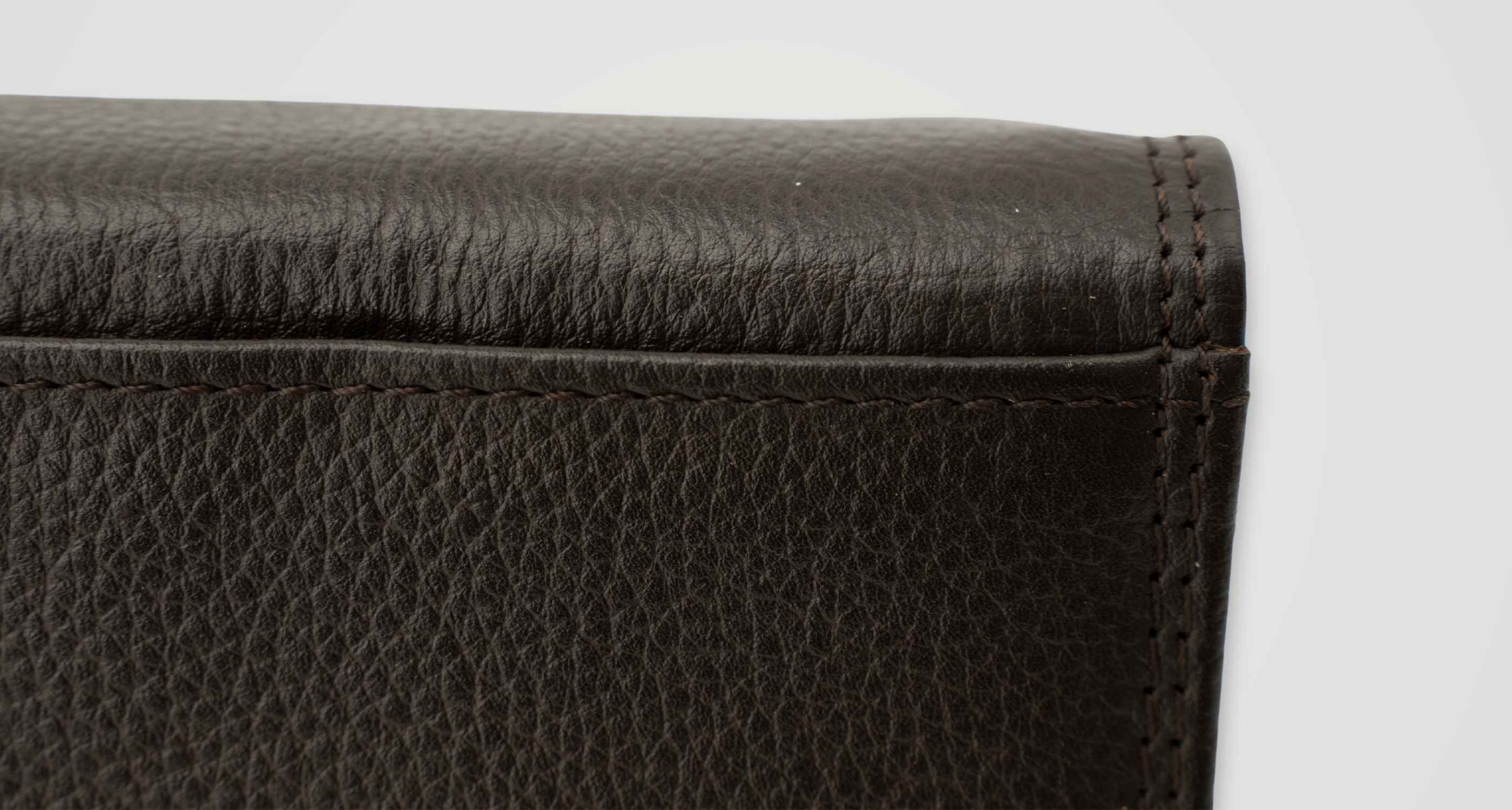 Luxury Pebbled Dark Brown Leather Wallet