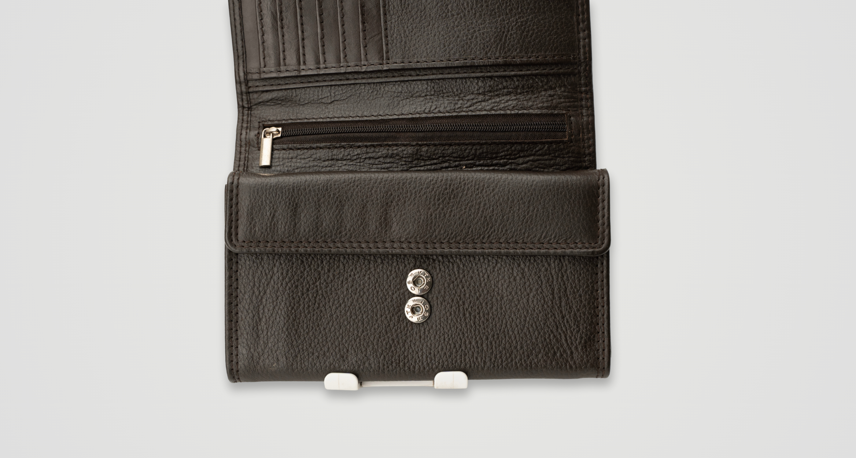 Luxury Pebbled Dark Brown Leather Wallet