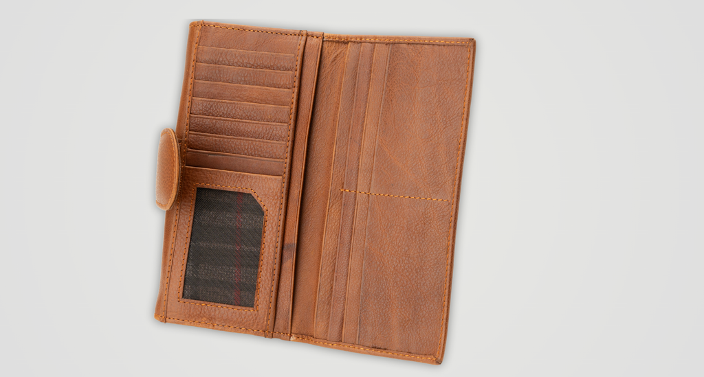 Classic Bifold Organizer Wallet - Cognac Distressed Leather