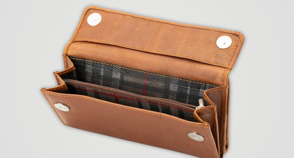 Classic Bifold Organizer Wallet - Cognac Distressed Leather